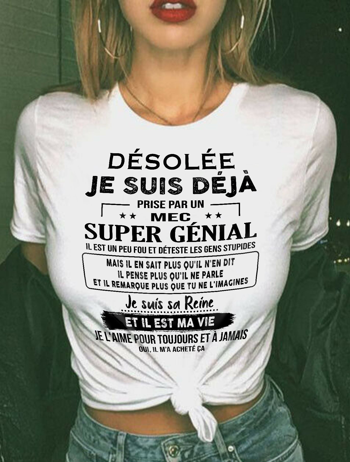 UN T-SHIRT MAGNIFIQUE POUR VOTRE FEMME - CADEAU DE LA PART DE SON MARI - frSNOW00 (SKUF04-14-00)