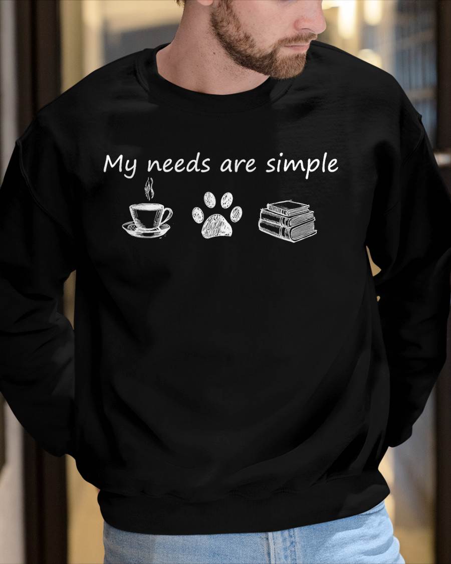 Book T Shirt Funny Coffee Dog Book Gift T-Shirt T-Shirt