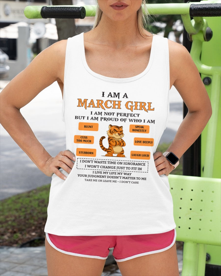 "I AM A MARCH GIRL" - Birthday Gift For March Girls - FMA snow03 (SKU26T-01-62-03)