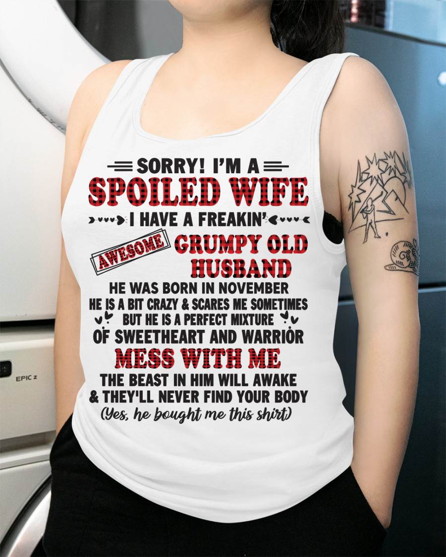 NOVEMBER - SPOILED WIFE OF AWESOME GRUMPY OLD HUSBAND - PERFECT GIFT FROM HUSBAND - SNOW11 (SKU12-111-11)