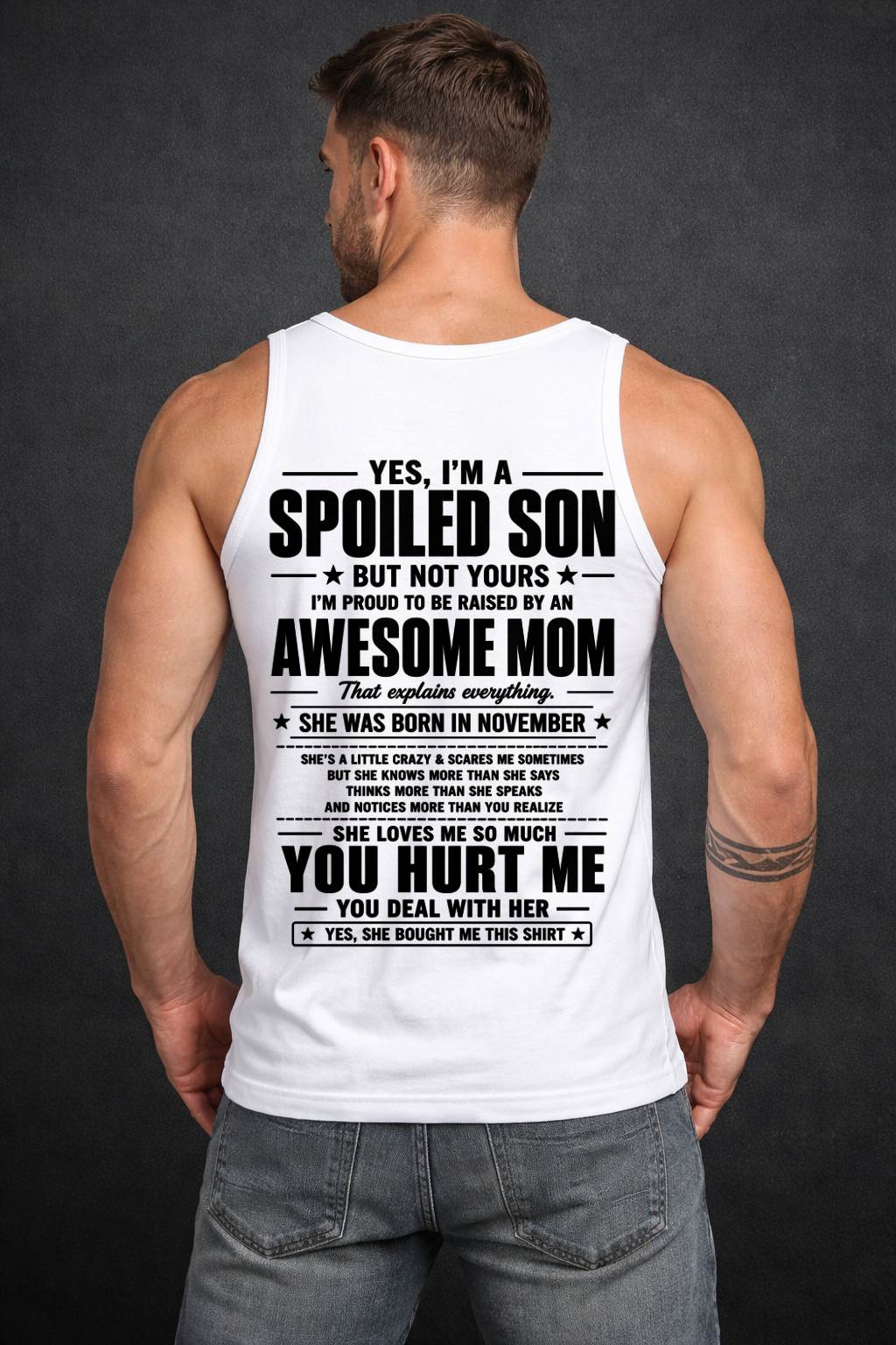 NOVEMBER SHIRT, I'M PROUD TO BE RAISED BY AN AWESOME MOM - GIFT T SHIRT FROM MOM TO SON - SNOW11 (SKU2605-19-11)