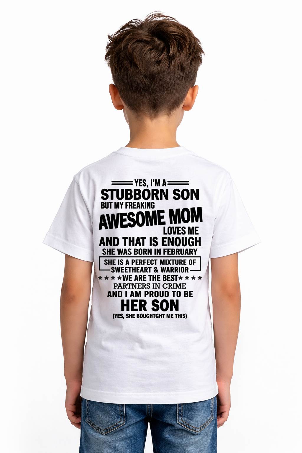 FEBRUARY, WE ARE THE BEST PARTNERS IN CRIME - GIFT SHIRT FROM MOM TO SON - SNOW02 (SKU2603-189-02)