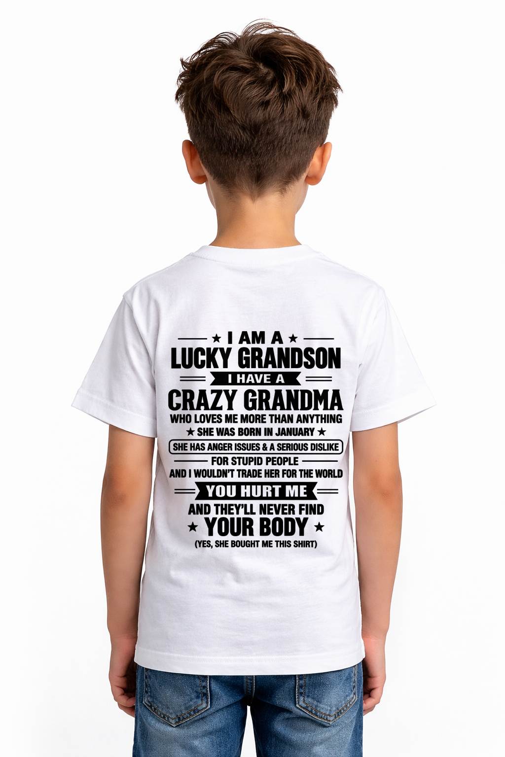 JANUARY, I HAVE A CRAZY GRANDMA - SHIRT FROM GRANDMA TO GRANDSON - SNOW01 (SKU2609-220-01)