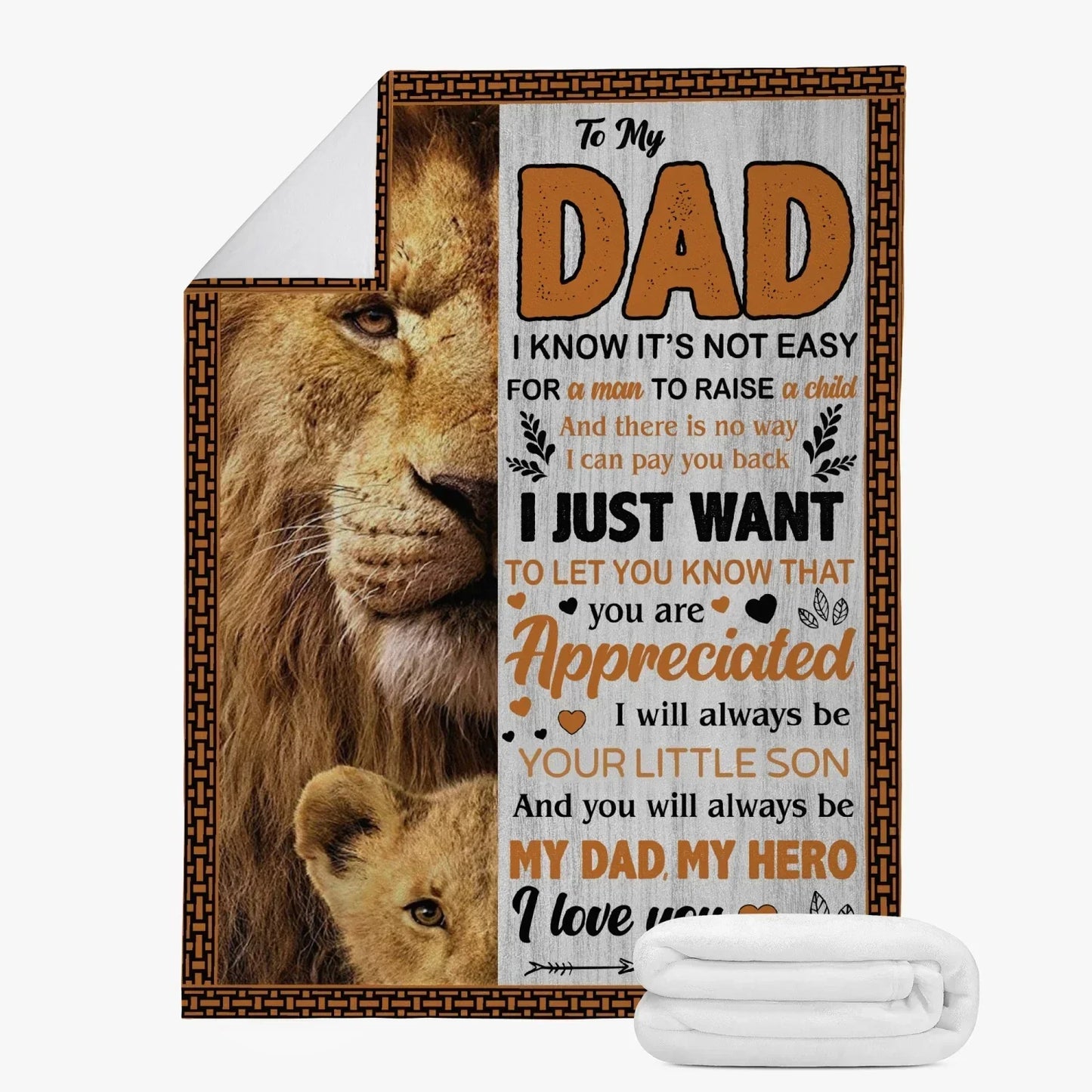Dad I Know It's Not Easy Blanket Fleece Blanket - from son