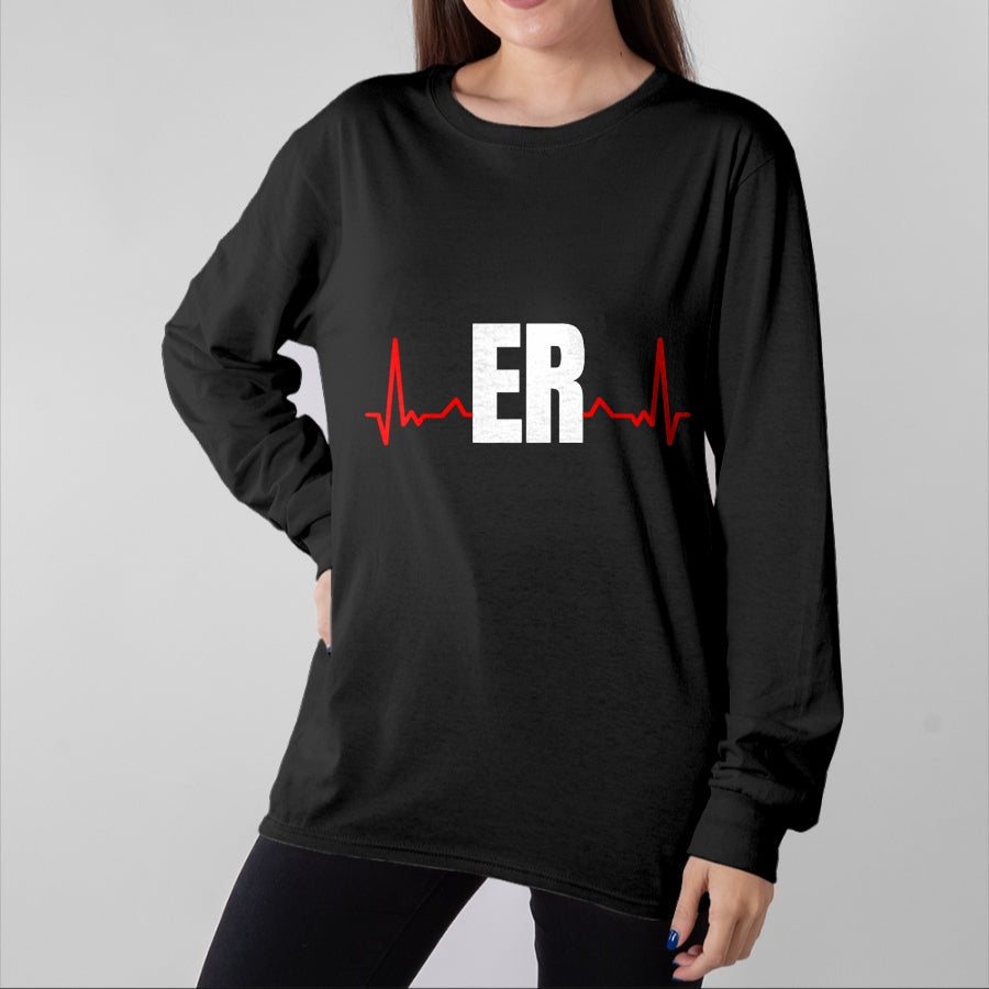 Funny Nurse Shirt, Nurse Unisex T-Shirt/Hoodie/Sweatshirt HLT00 -Emergency Medicine Emergency room Nurse ER Heartbeat T-Shirt