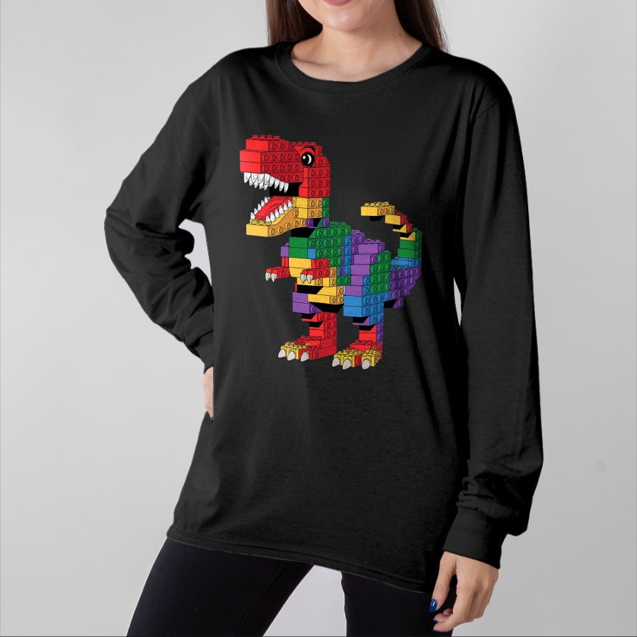 Best Dinosaur Lover Shirt, Funny Dinosaur UnisexT-Shirt/Hoodie/Sweatshirt HLT00 - Master Builder Men Boys Kids Building Bricks Dinosaur T-Rex T-Shirt
