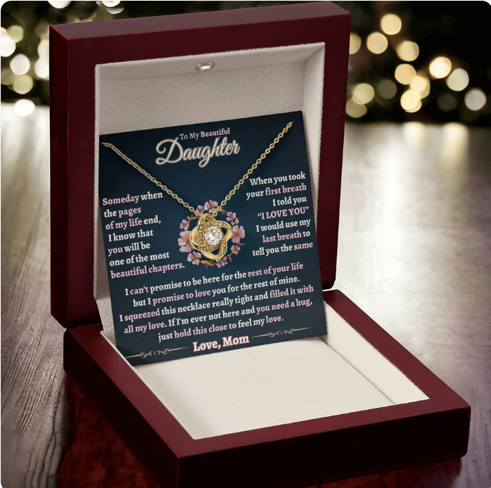 TO MY DAUGHTER FROM MOM - Premium Love Knot Necklace