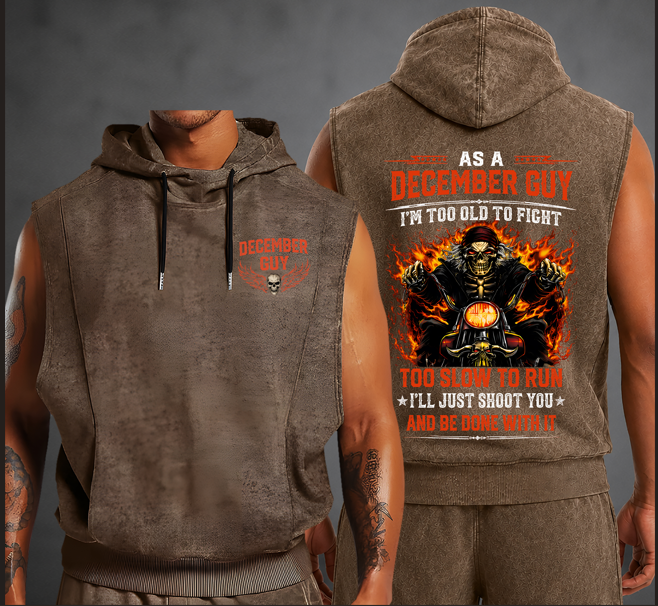 Fully Printed Hooded Vest A09-805 DECEMBER, I'LL JUST SHOOT YOU AND BE DONE WITH IT - SNOW MALE12 (SKU2607-94-12)
