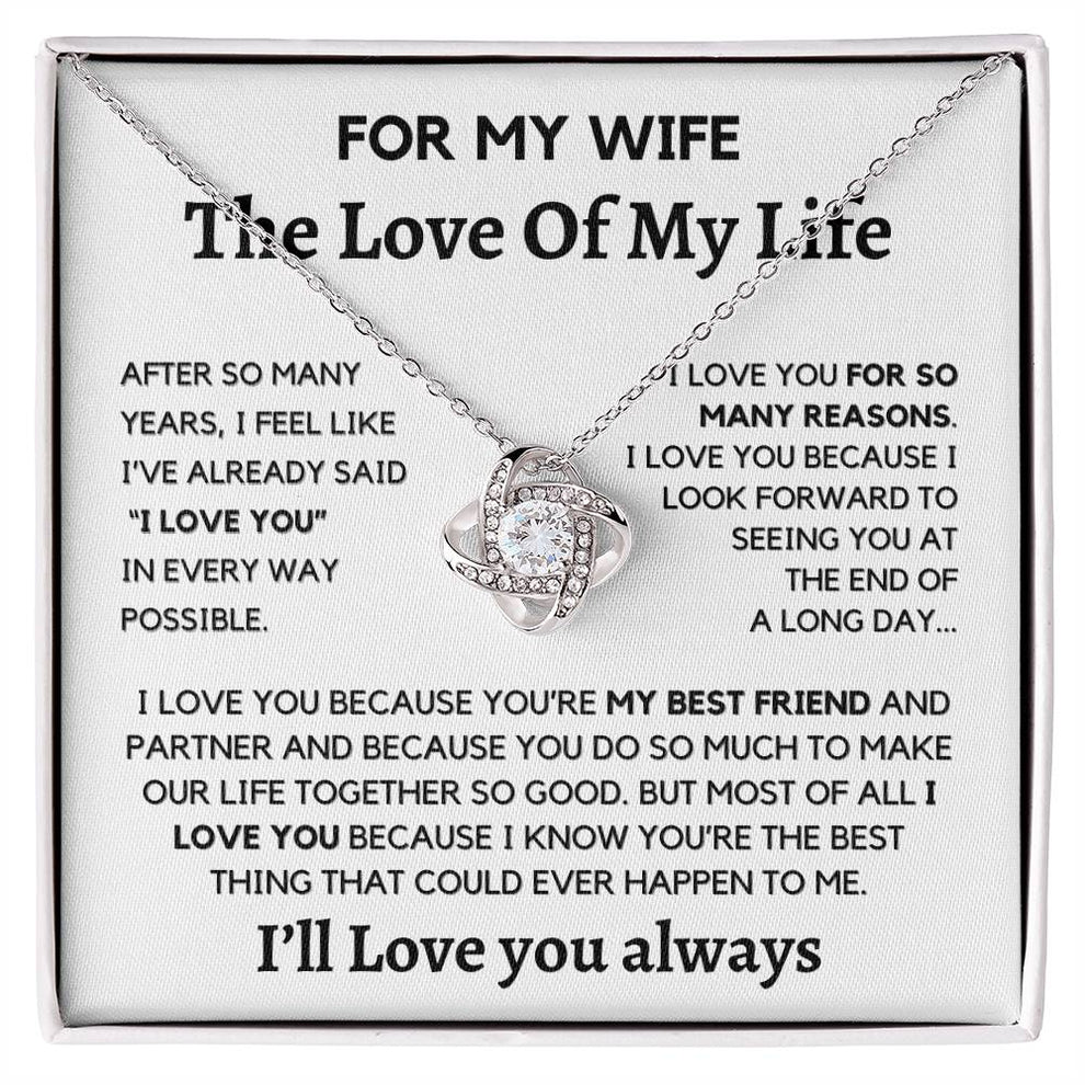TO MY WIFE FROM HUSBAND - Premium Love Knot Necklace