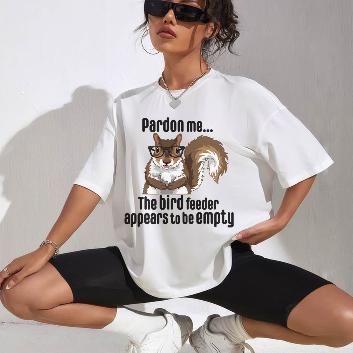 Cute Squirrel Lover Pardon Me The Bird Feeder is Empty Funny T-Shirt