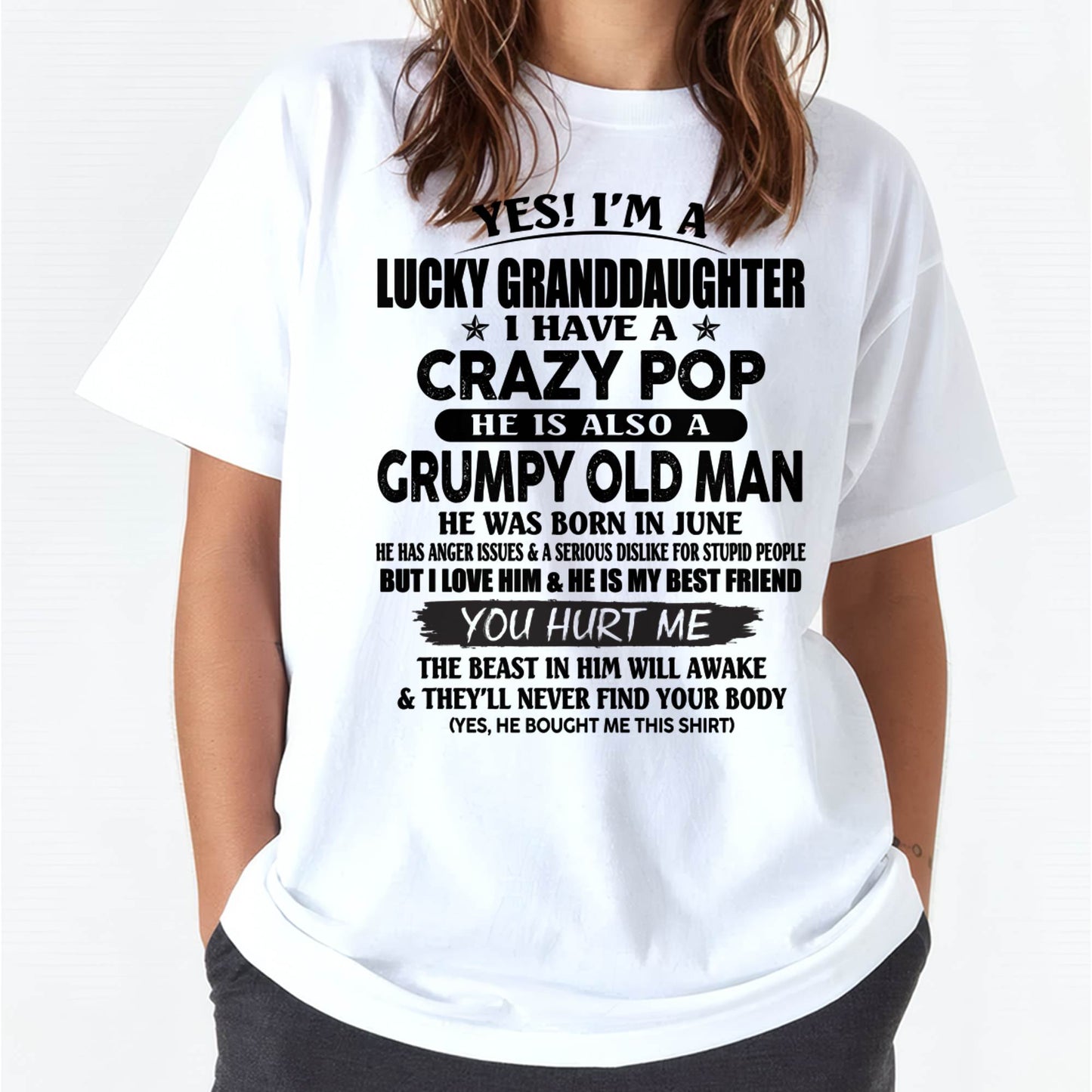 JUNE - LUCKY GRANDDAUGHTER OF CRAZY POP - PERFECT GIFT FOR YOUR GRANDDAUGHTER FROM POP - SNOW06 (SKU12-39-06)