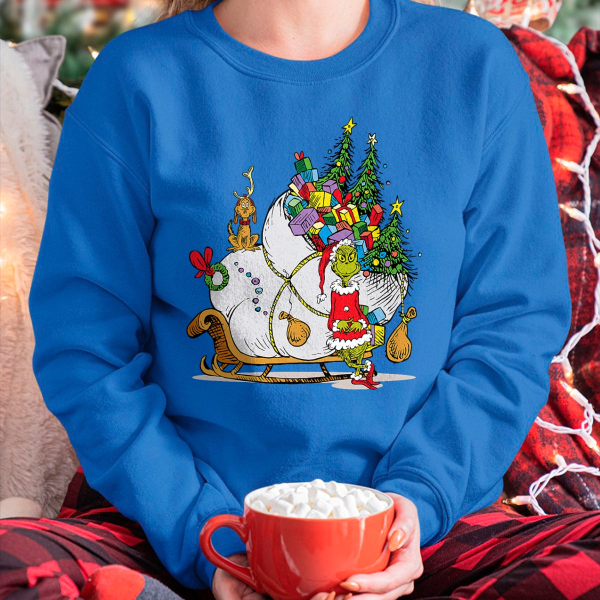 Dr. Seuss Grinch Sleigh T-Shirt - Christmas Unisex T-Shirt/Hoodie/Sweatshirt - SNOW00