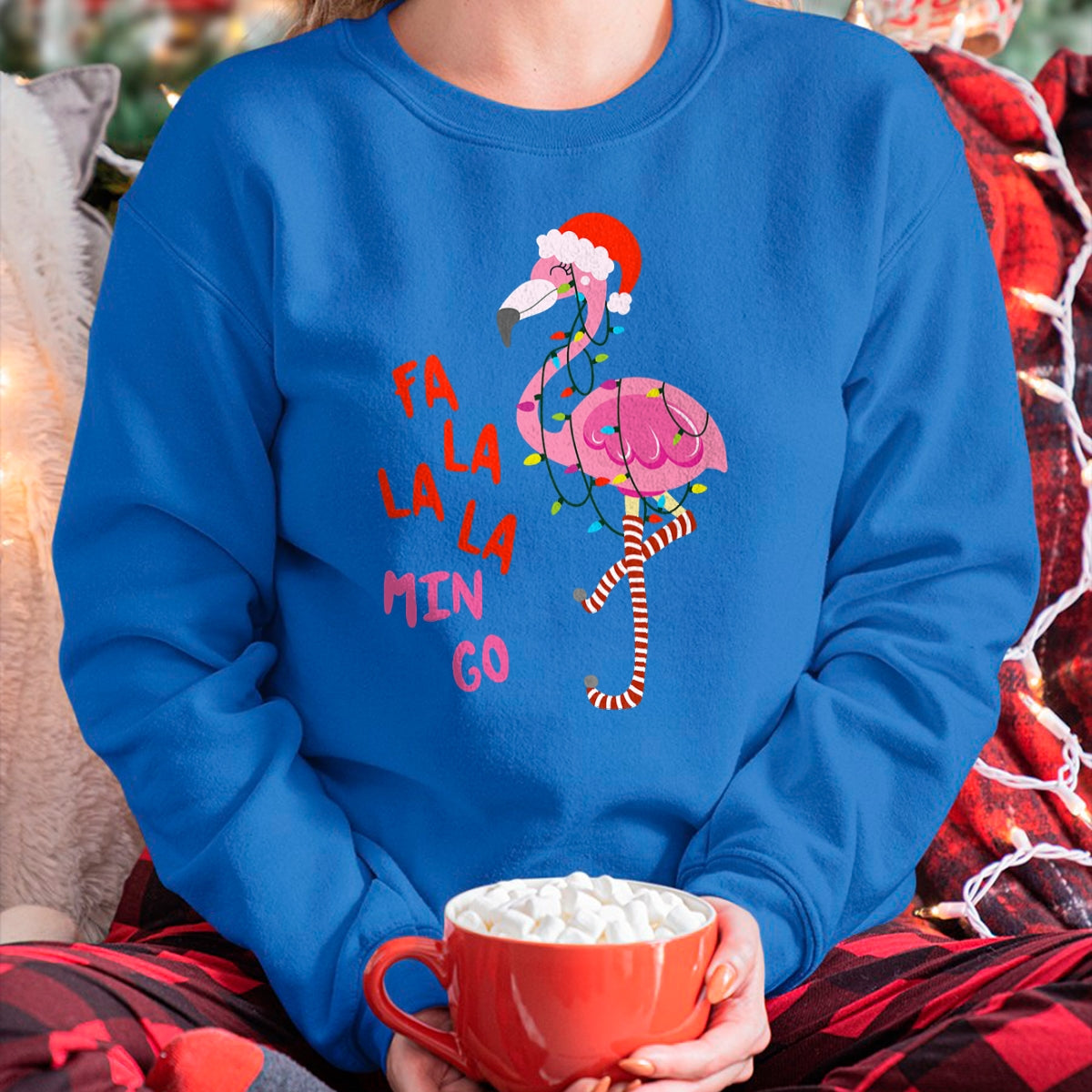 Fa La La Mingo Flamingo Christmas Tropical Xmas Tree Lights T-Shirt - Christmas Unisex T-Shirt/Hoodie/Sweatshirt - SNOW00