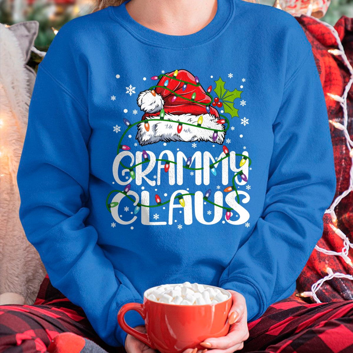 Grammy Claus Shirt Christmas Lights Pajama Family Matching Long Sleeve T-Shirt - Christmas Unisex T-Shirt/Hoodie/Sweatshirt - SNOW00