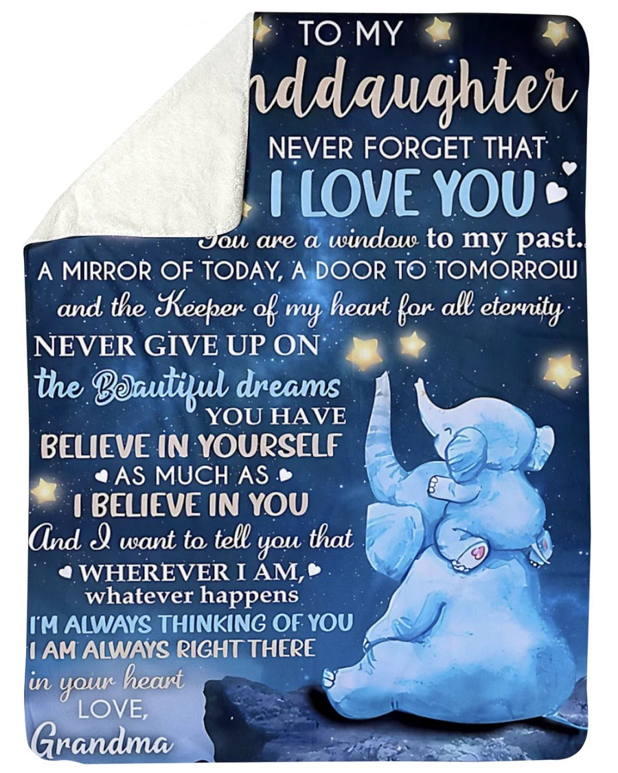 BLANKET FOR GRANDDAUGHTER – COMFORT & WARMTH GIFT FROM GRANDMA Sherpa Fleece Quilt Blanket NTTD00 (SKU-CHAU-B20)