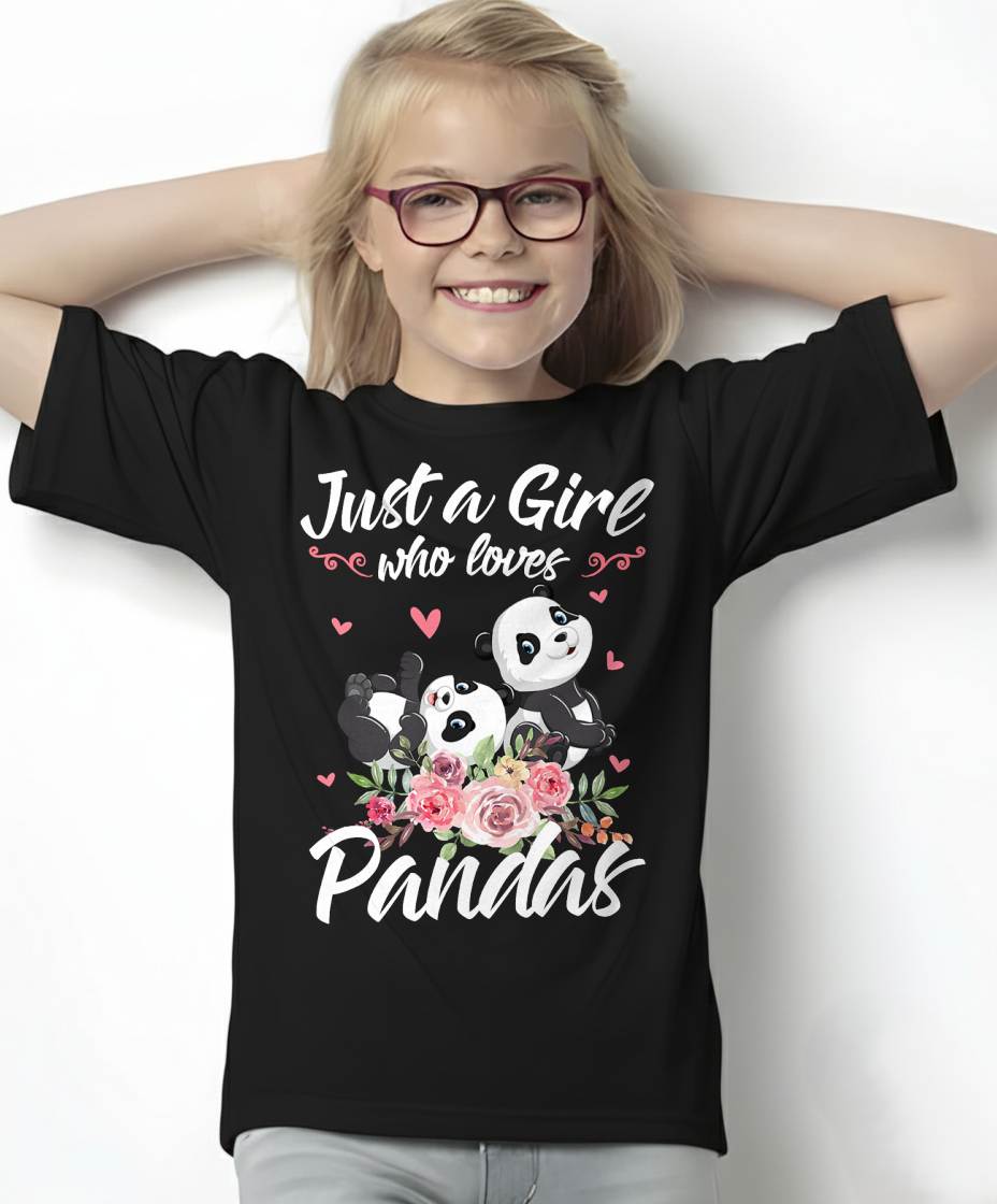 Just A Girl Who Loves Panda Shirt Women Panda Gift T-Shirt