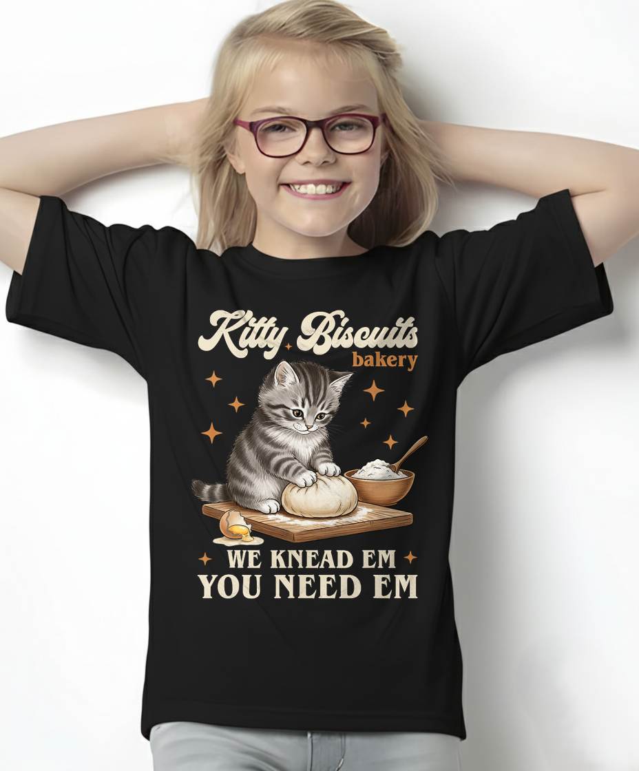 Baking Cat Kitty Biscuits Bakery We Knead Em You Need Em T-Shirt