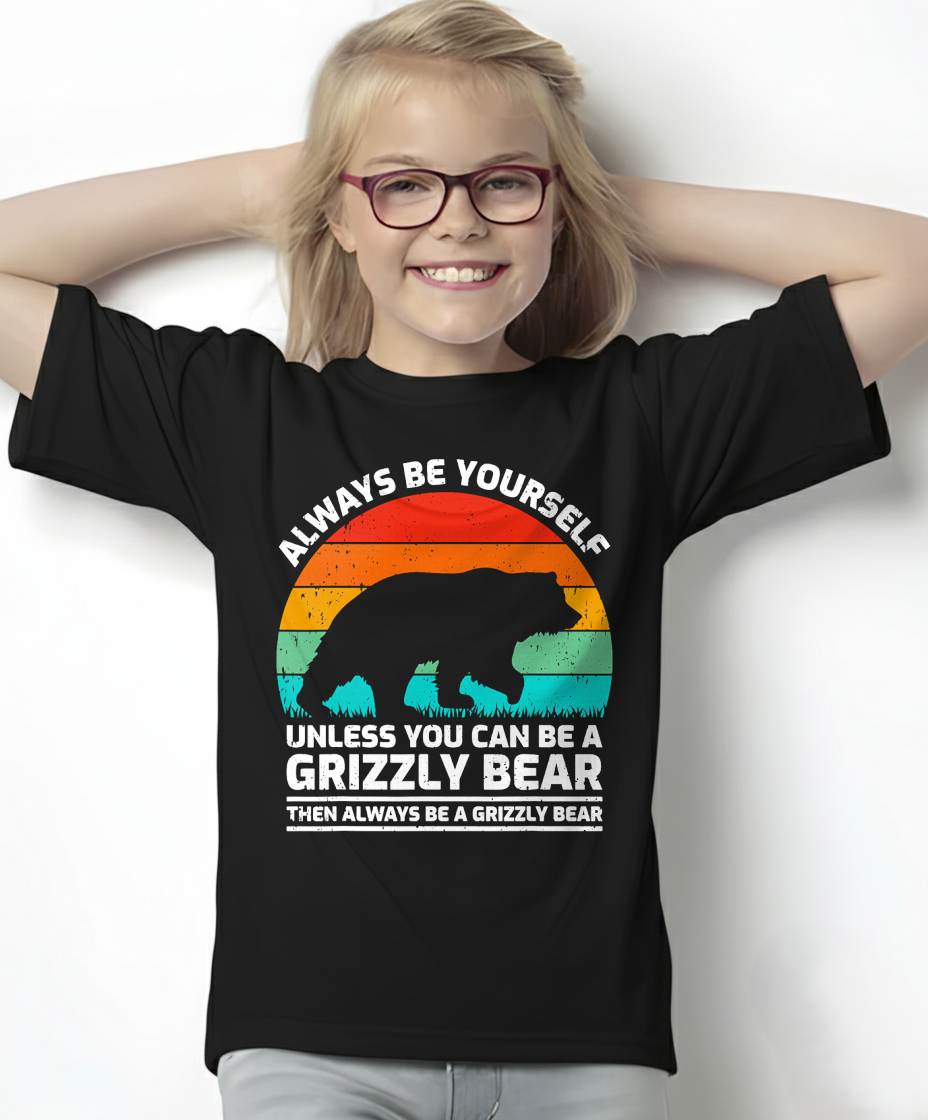 Vintage Grizzly Bear Animal Lover Retro Cute Grizzly Bear T-Shirt