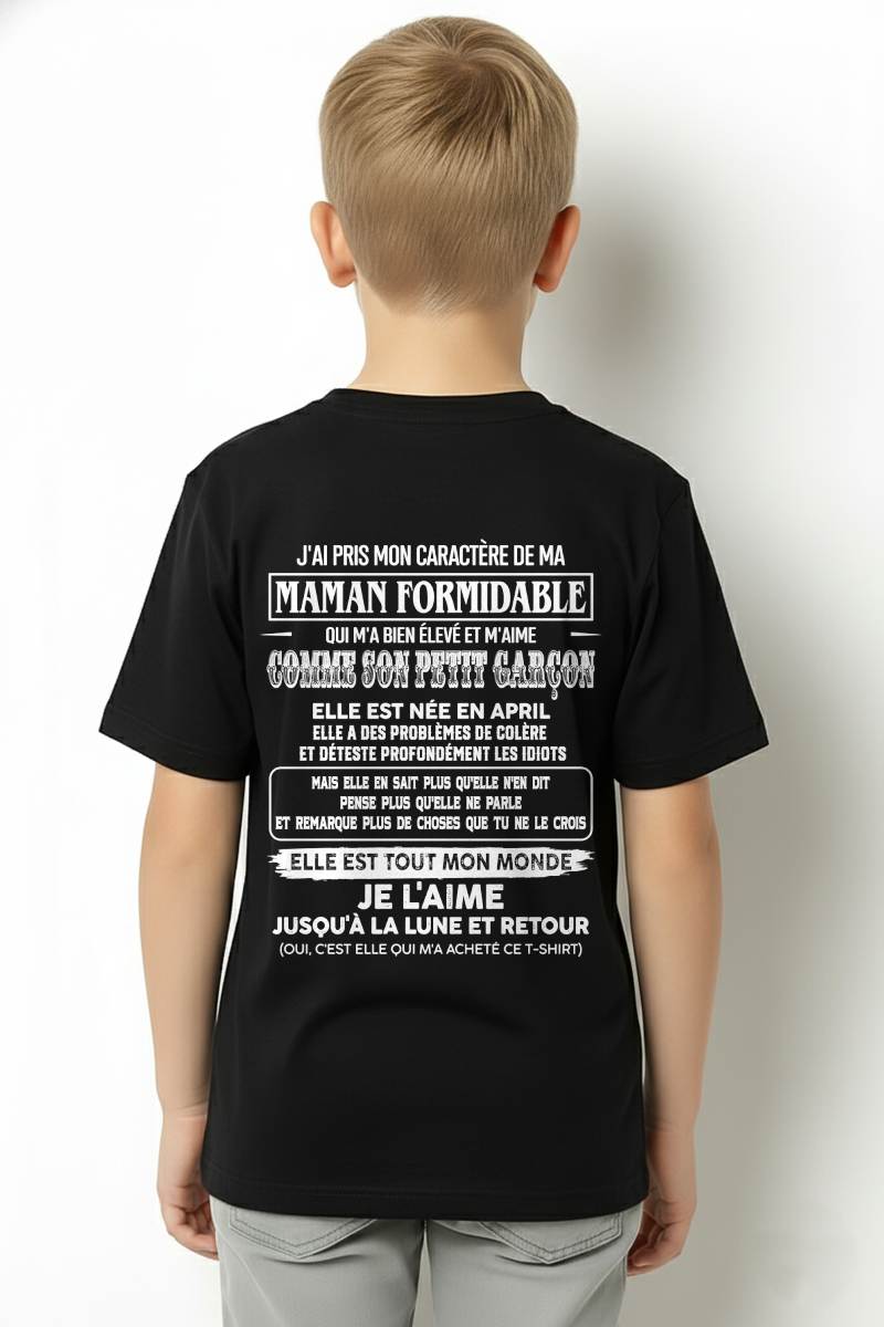 AVRIL, J'AI PRIS MON CARACTÈRE DE MA - GIFT T SHIRT FROM MOM - SNOW FRM04 (SKU2606-152-04)