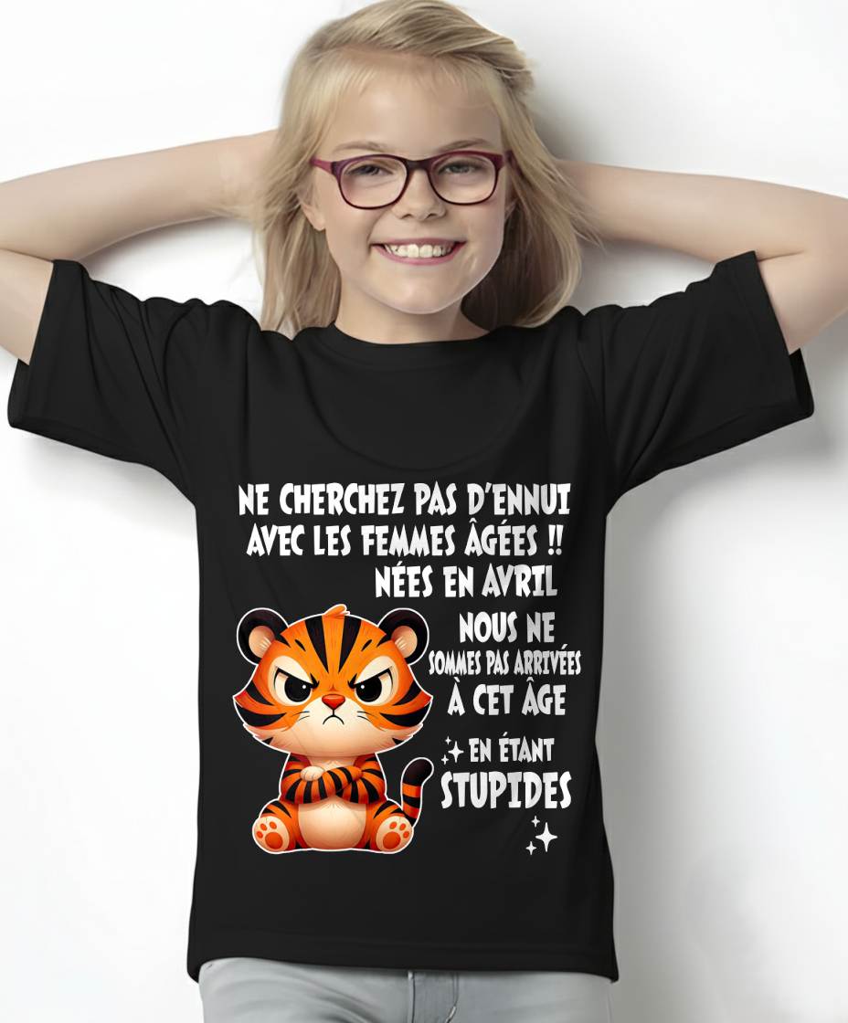 AVRIL T-SHIRT, NE CHERCHEZ PAS D’ENNUI AVEC LES FEMMES ÂGÉES - FMA SNOW04 (SKU2603-328-04)