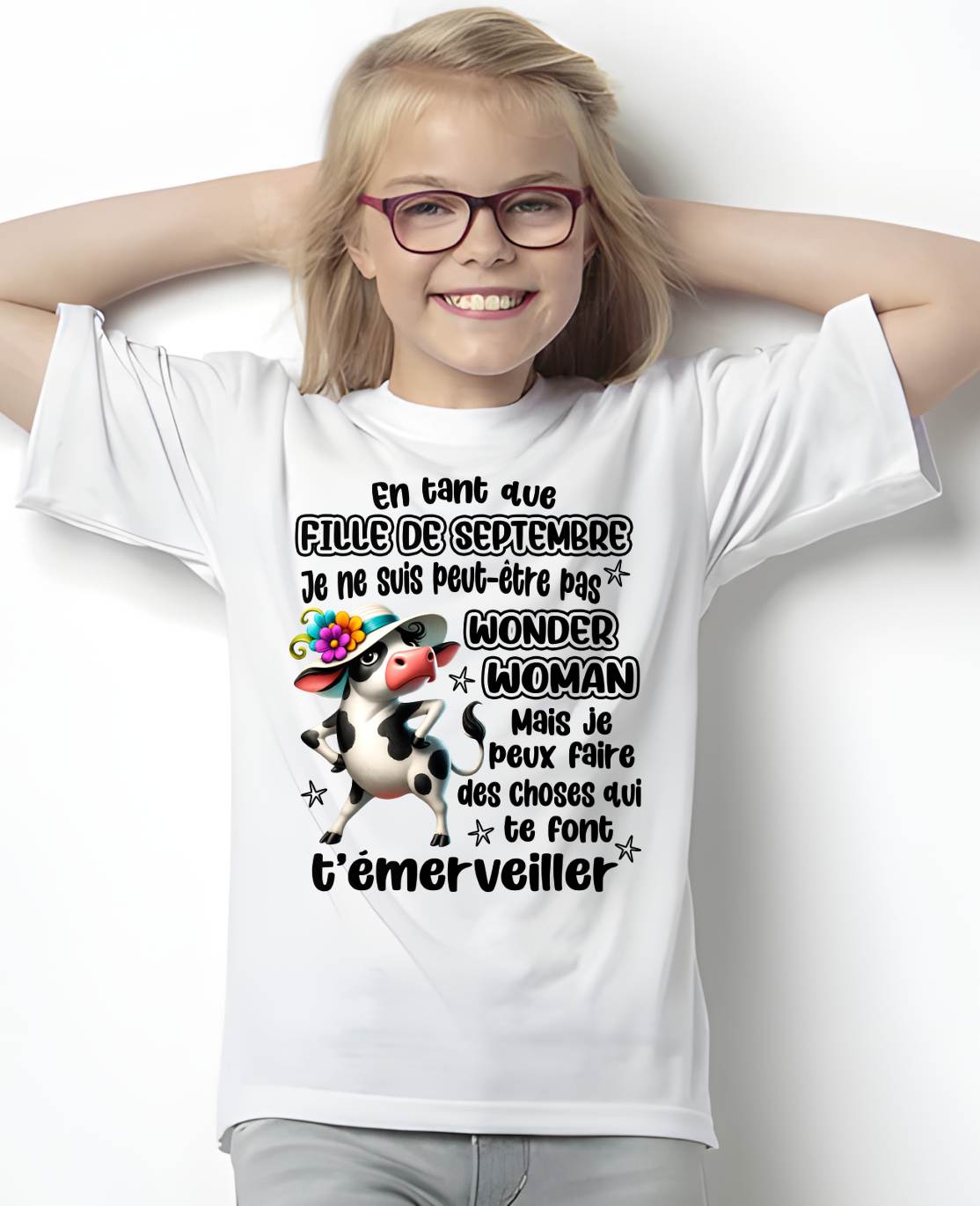 SEPTEMBRE SHIRT Je ne suis peut-être pas WONDER WOMAN - SNOW09 (SKU2605-39-09)
