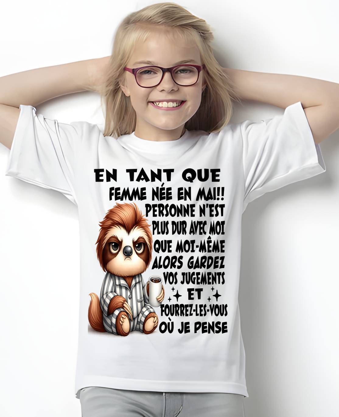 MAI SHIRT EN TANT QUE FEMME NÉE EN MAI - SNOW05 (SKU2605-205-05)