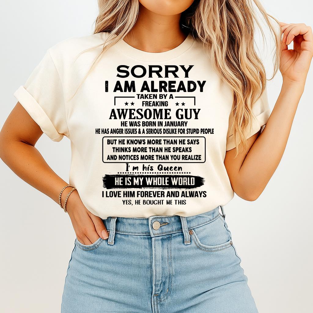 January - Awesome Guy - Perfect gift for your girlfriend or wife From Husband - SNOW01 (SKUT08-11-01)