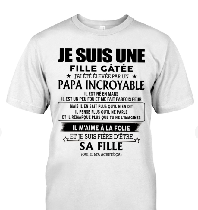 Cadeau d’anniversaire de papa pour sa fille | T-shirt - snow03 / fr03