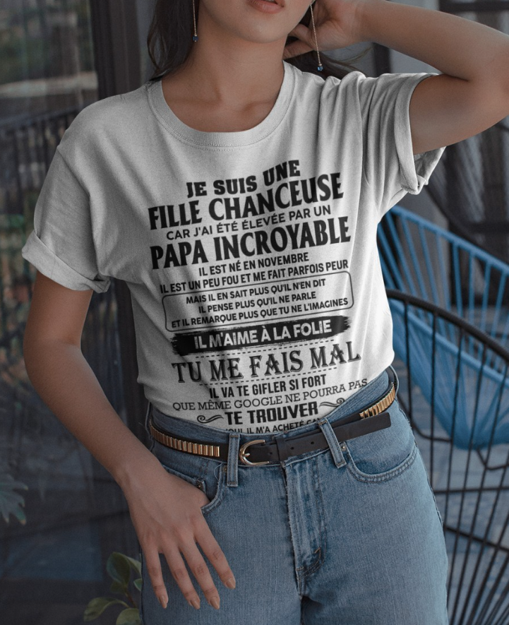 Cadeau d’anniversaire de papa pour sa fille | T-shirt - snow00 / fr00