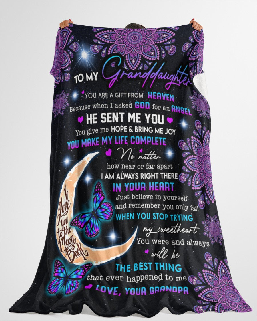 Special Gift For Your Granddaughter Blanket - From Grandpa