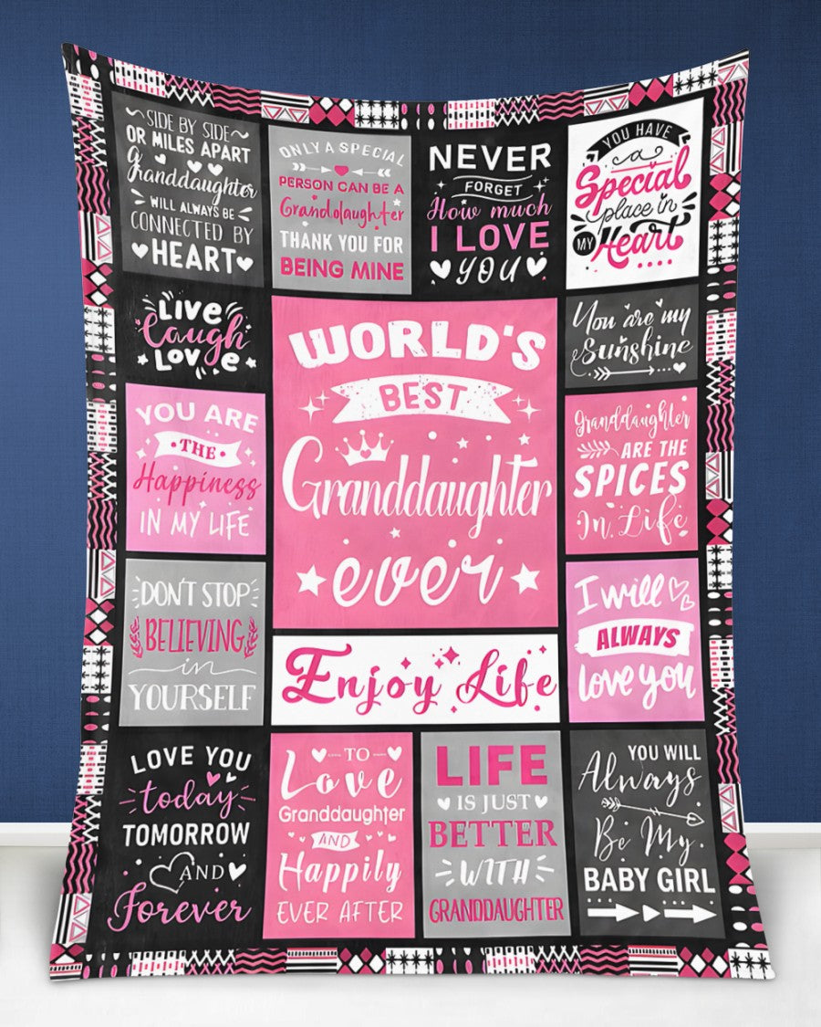 TO MY GRANDDAUGHTER - GIFT FOR GRANDDAUGHTER - Sherpa Fleece Blanket From Grandparent (SKUB-SNOW-07)