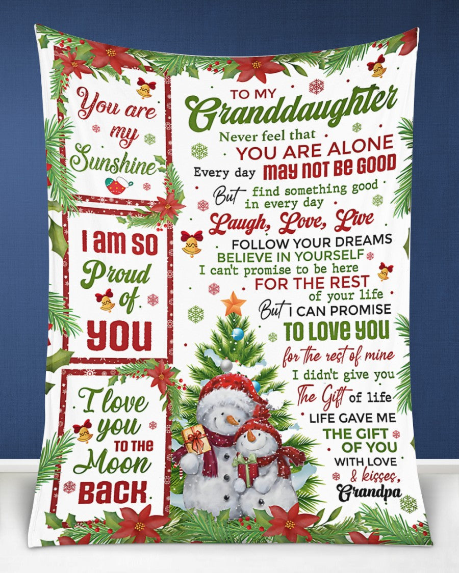 BLANKET FOR GRANDDAUGHTER – COMFORT & WARMTH CHRISTMAS GIFT FROM GRANDPA Sherpa Fleece Quilt Blanket SNOW (SKUB10-184)