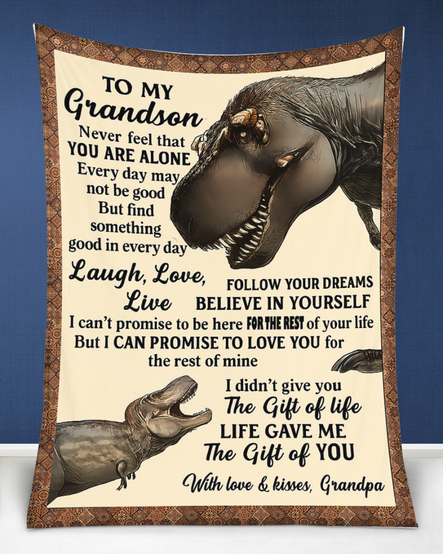 BLANKET FOR GRANDSON – COMFORT & WARMTH GIFT FROM GRANDPA Sherpa Fleece Quilt Blanket NTTD00 (SKUB-BLK-GPKL)