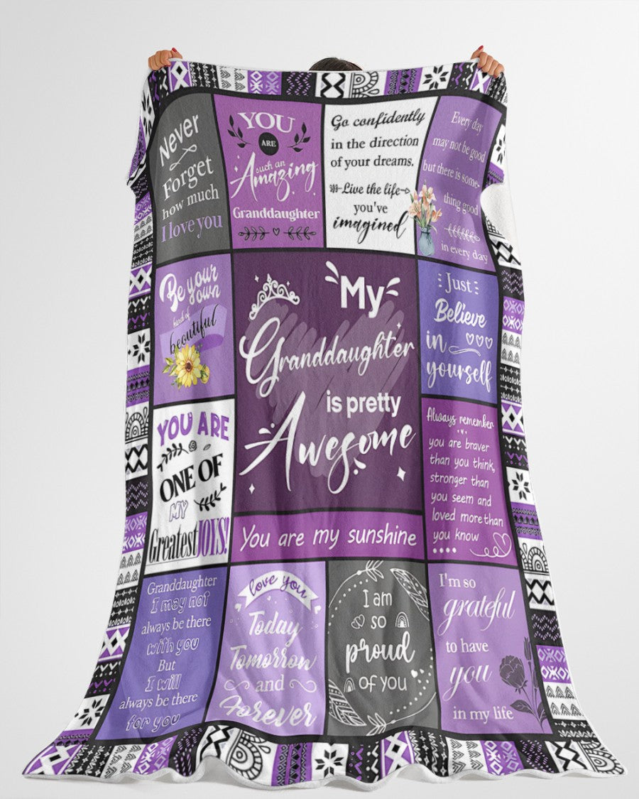 BLANKET FOR GRANDDAUGHTER – COMFORT & WARMTH GIFT FROM GRANDPARENTS Sherpa Fleece Quilt Blanket NTTD00 (SKUB11-BLK-03)