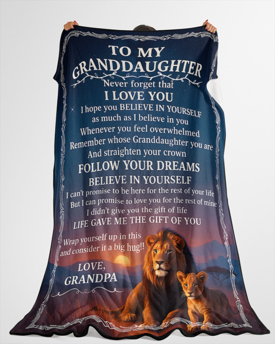 BLANKET FOR GRANDDAUGHTER – COMFORT & WARMTH GIFT FROM GRANDPA Sherpa Fleece Quilt Blanket NTTD00 (SKUB11-BLK-16)