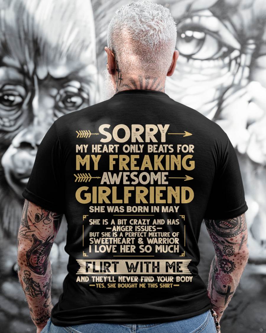 MAY, SORRY MY HEART ONLY BEATS FOR MY GIRLFRIEND – GIFT T SHIRT FROM WIFE FOR HUSBAND – SNOW MALE05 (SKU2602-23-05)
