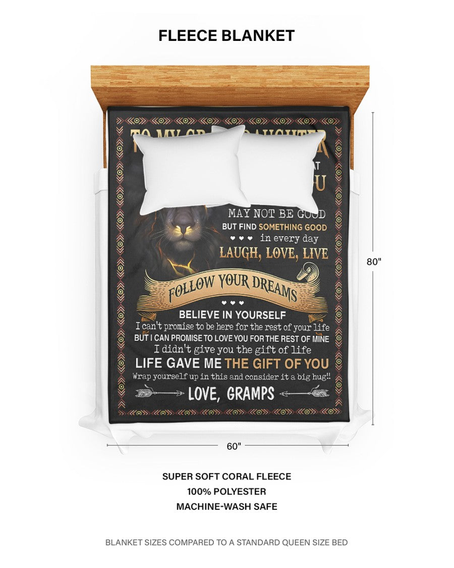 Special Gift For Your Granddaughter Blanket - From Gramps (SKU-CHAU-B03)