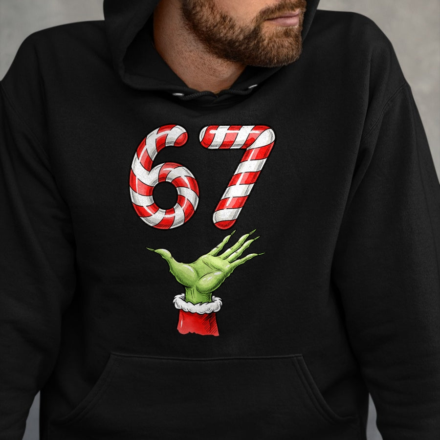 Santa Six Seven 67 Meme Christmas 67 Candy Cane Kids Boys T-Shirt - Christmas Unisex T-Shirt/Hoodie/Sweatshirt - SNOW00