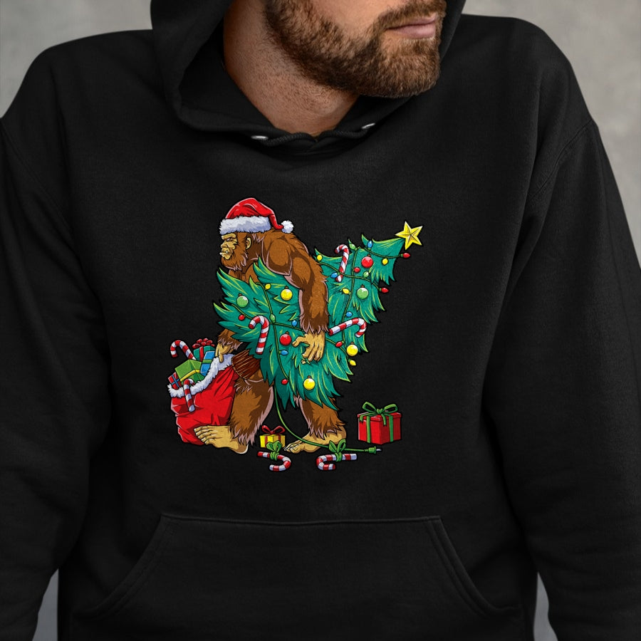 Most Wonderful Christmas Co Bigfoot Christmas Tree Lights Xmas Boys Men Sasquax T-Shirt - Christmas Unisex T-Shirt/Hoodie/Sweatshirt - SNOW00