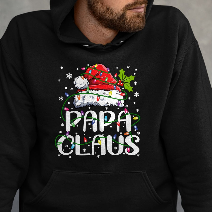 Papa Claus Christmas Lights Pajama Family Matching T-Shirt - Christmas Unisex T-Shirt/Hoodie/Sweatshirt - SNOW00