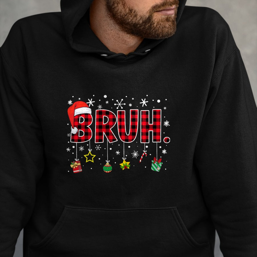 Bruh Funny Christmas Red Plaid Teens Boys Kids Xmas Pajamas T-Shirt - Christmas Unisex T-Shirt/Hoodie/Sweatshirt - SNOW00