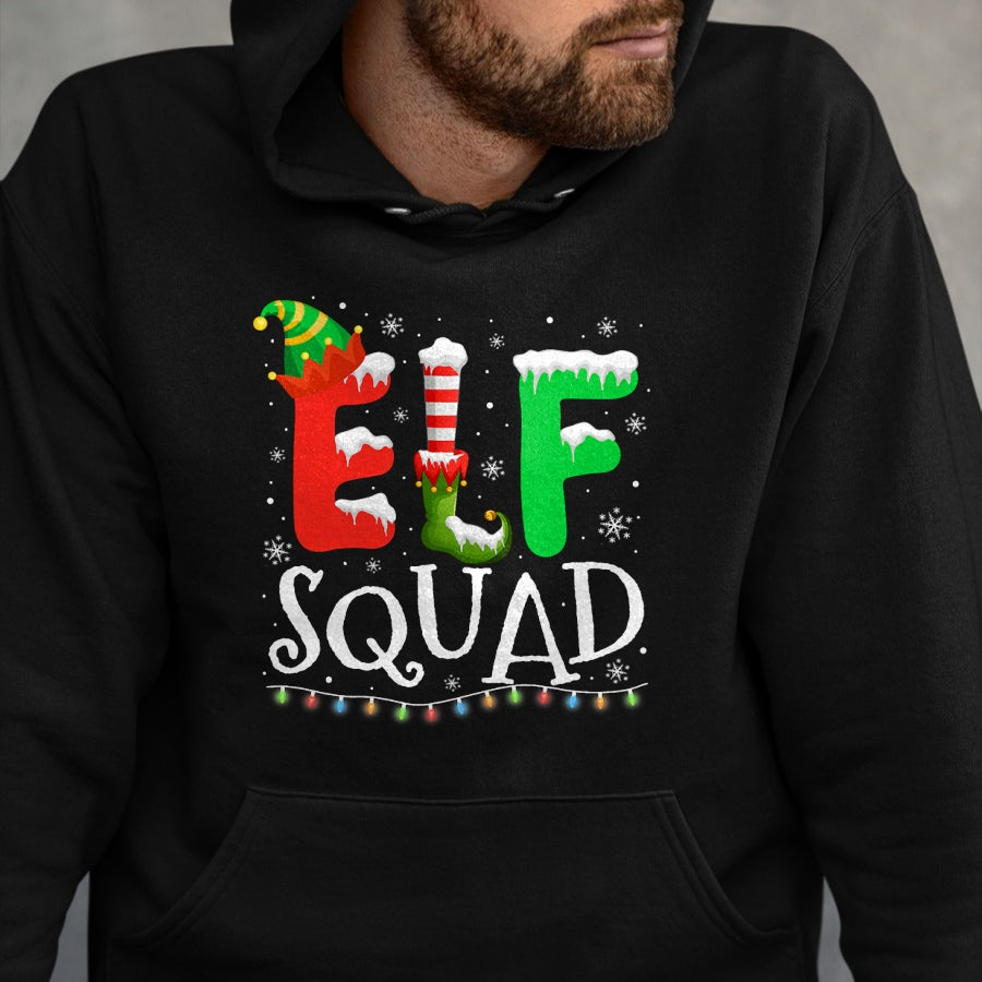 Elf Family Christmas Matching Pajamas Xmas Elf Squad T-Shirt - Christmas Unisex T-Shirt/Hoodie/Sweatshirt - SNOW00
