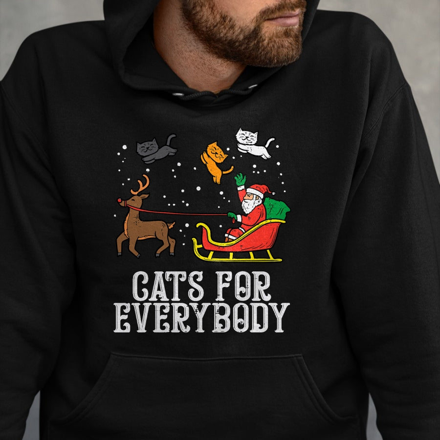 Cats For Everybody Christmas Cat Funny Xmas Women Santa T-Shirt - Christmas Unisex T-Shirt/Hoodie/Sweatshirt - SNOW00