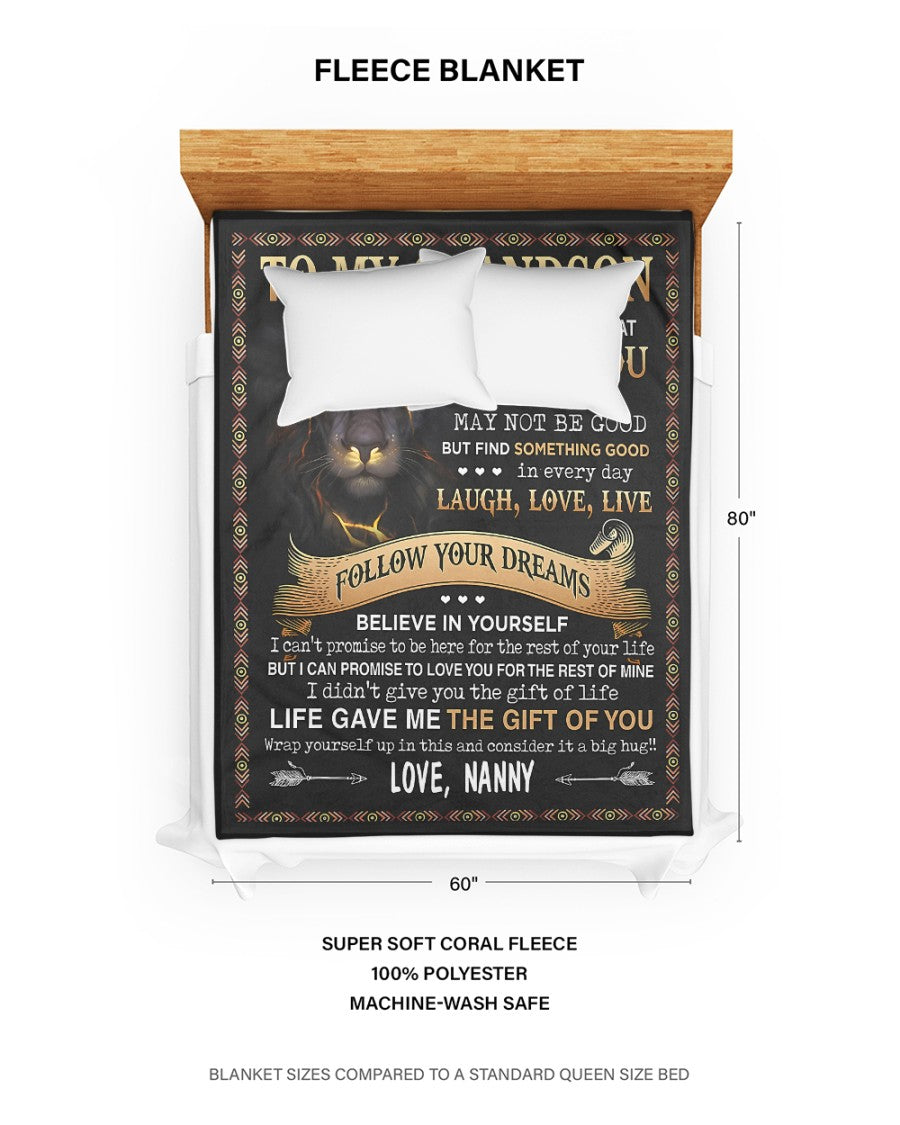 Special Gift For Your Grandson Blanket - From NANNY (SKU-CHAU-B07)