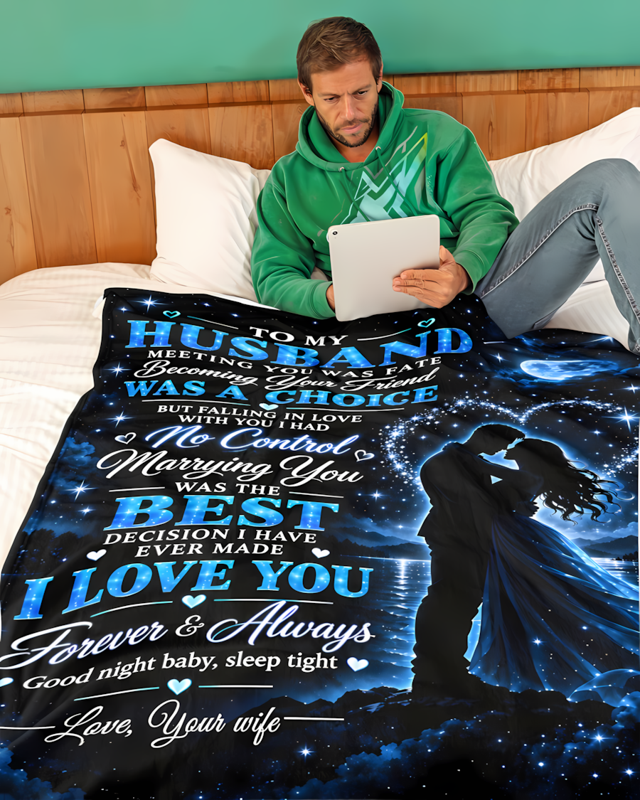 BLANKET FOR HUSBAND – COMFORT & WARMTH GIFT FROM WIFE- SNOW00 (SKU2609-190)