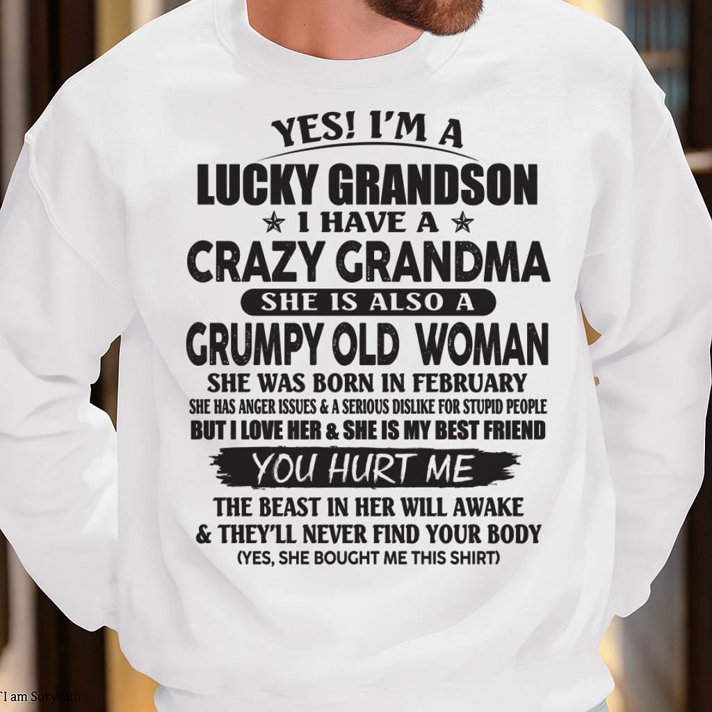 FEBRUARY - LUCKY GRANDSON OF CRAZY GRANDMA - FROM GRANDMA - SNOW02 (SKU10-173-02)