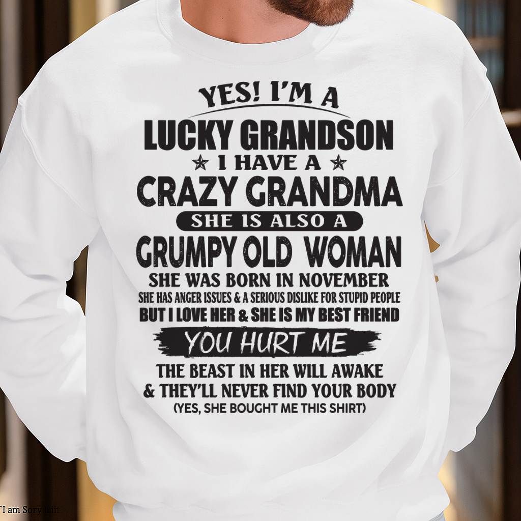NOVEMBER - LUCKY GRANDSON OF CRAZY GRANDMA - FROM GRANDMA - snow11 (SKU10-173-11)