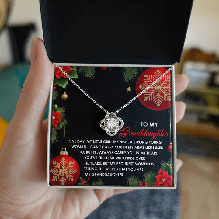 TO MY GRANDDAUGHTER FROM GRANDPA - Premium Love Knot Necklace