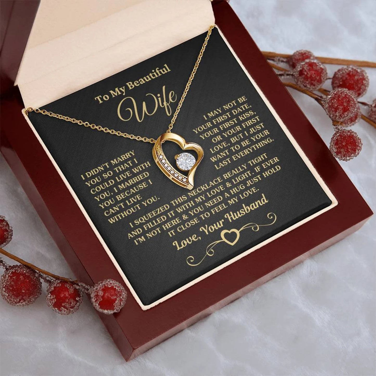 TO MY WIFE - GIFT FROM HUSBAND - Forever Love Necklace (SKUJ12-79)