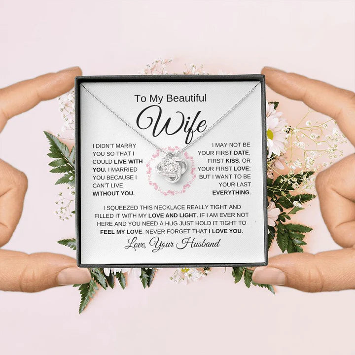 TO MY WIFE FROM HUSBAND - Premium Love Knot Necklace